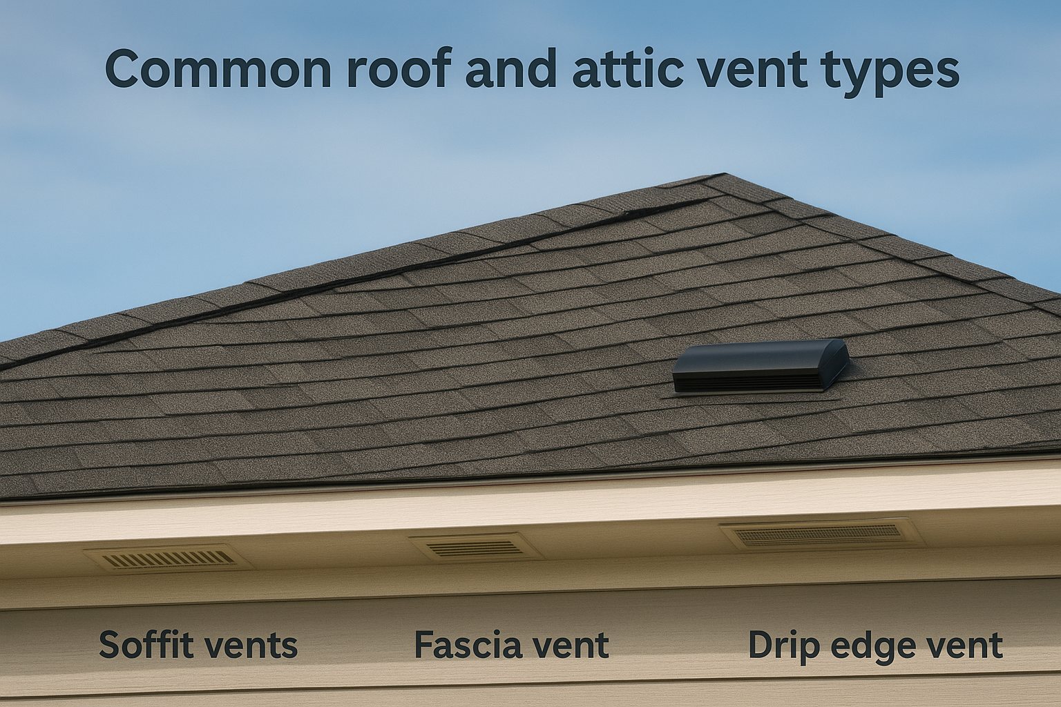 Common roof and attic vent types