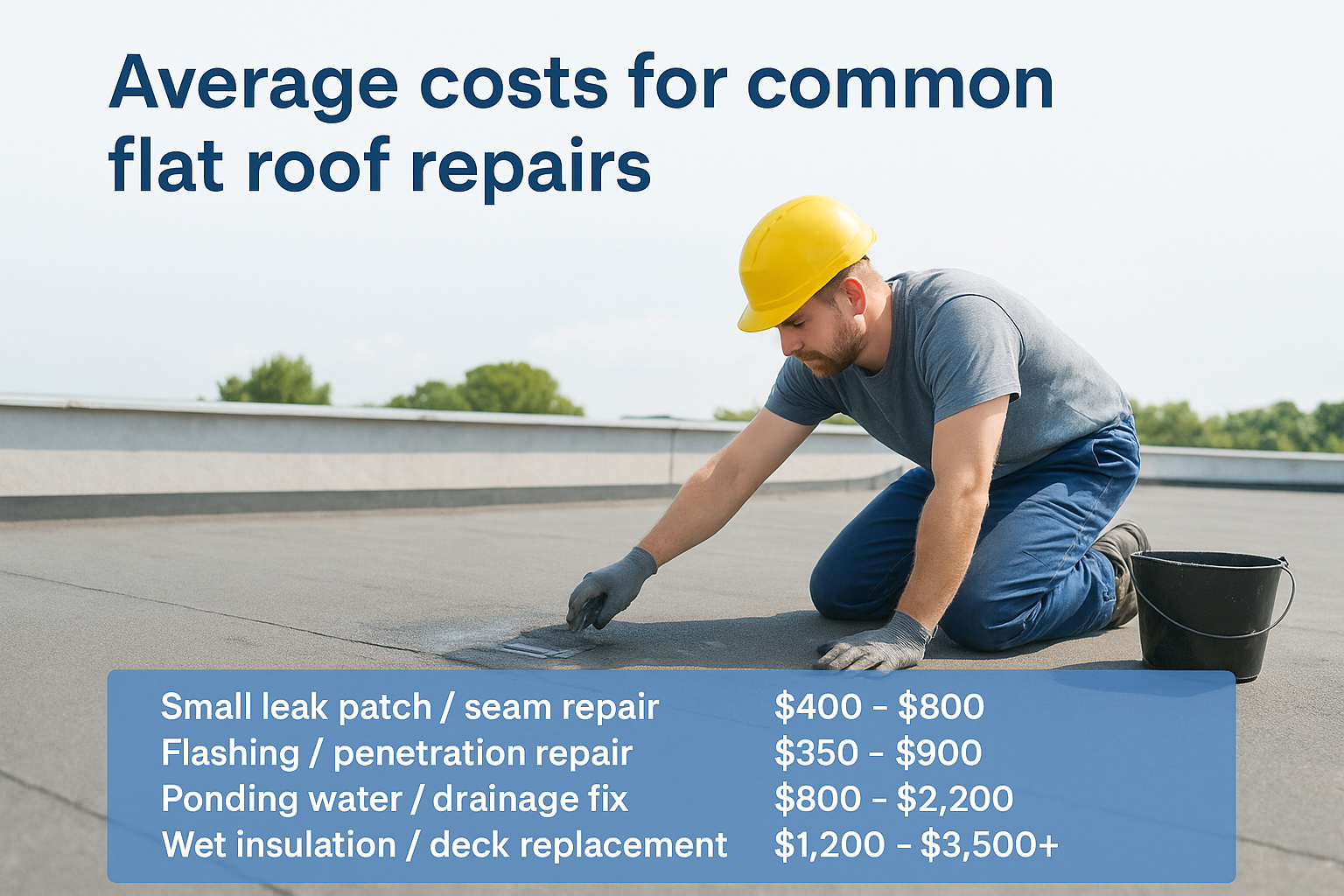 Average costs for common flat roof repairs