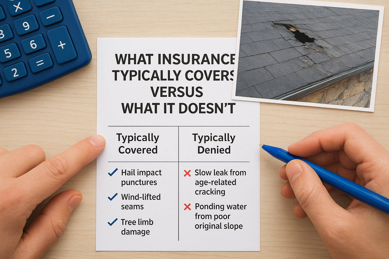 What insurance typically covers versus what it doesn't