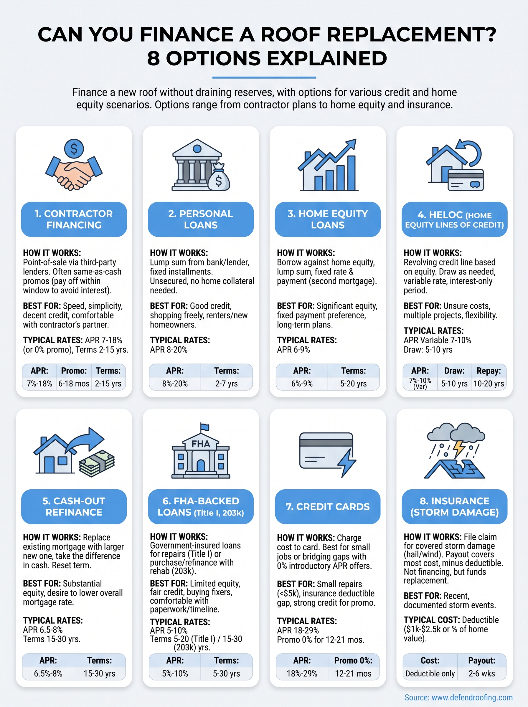 can you finance a roof replacement infographic