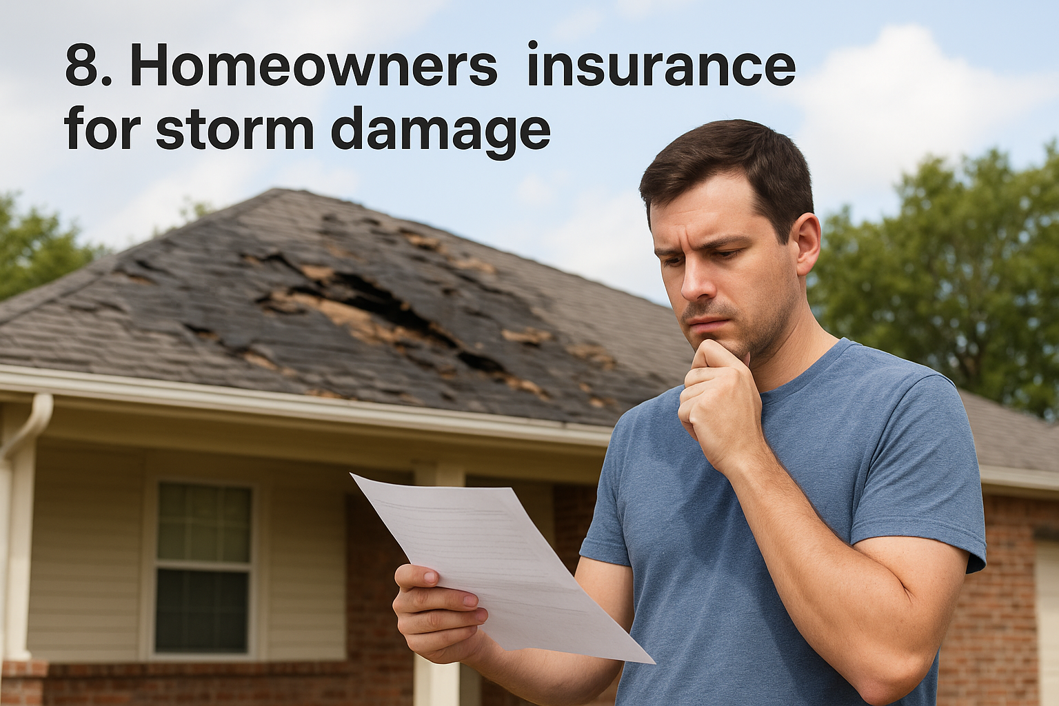 8. Homeowners insurance for storm damage