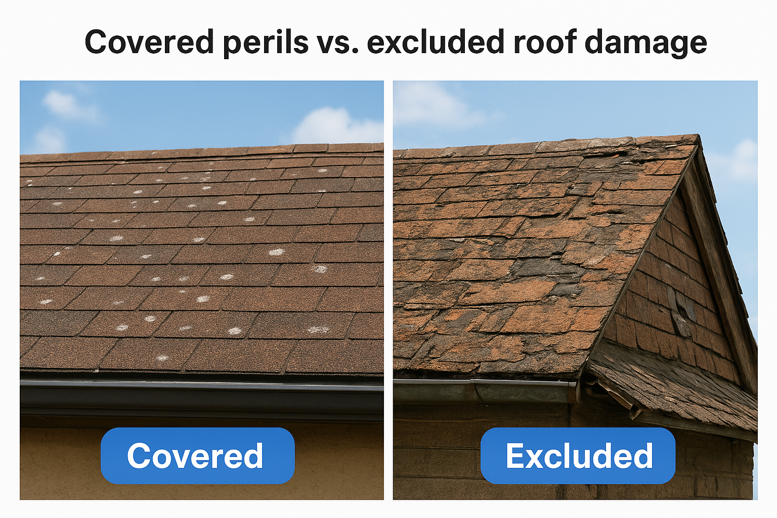 Covered perils vs. excluded roof damage