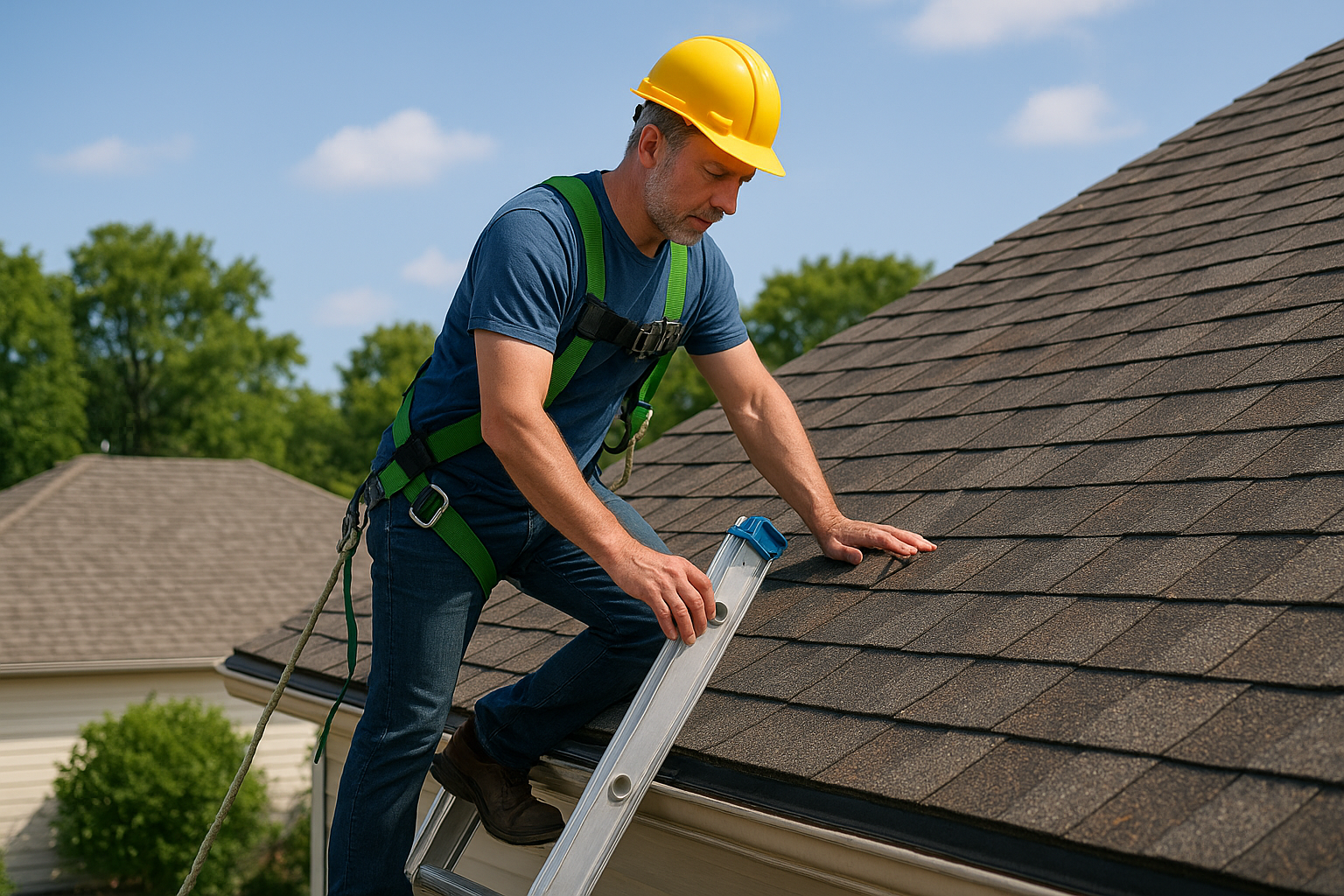 Setting up for a safe roof repair