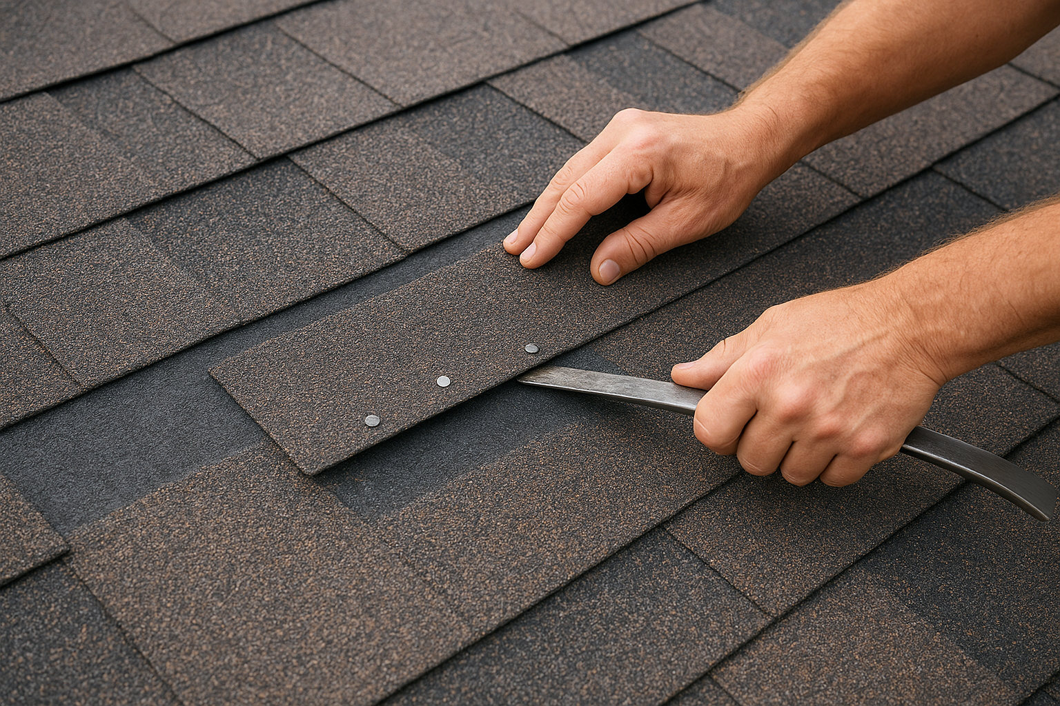Install the replacement shingle