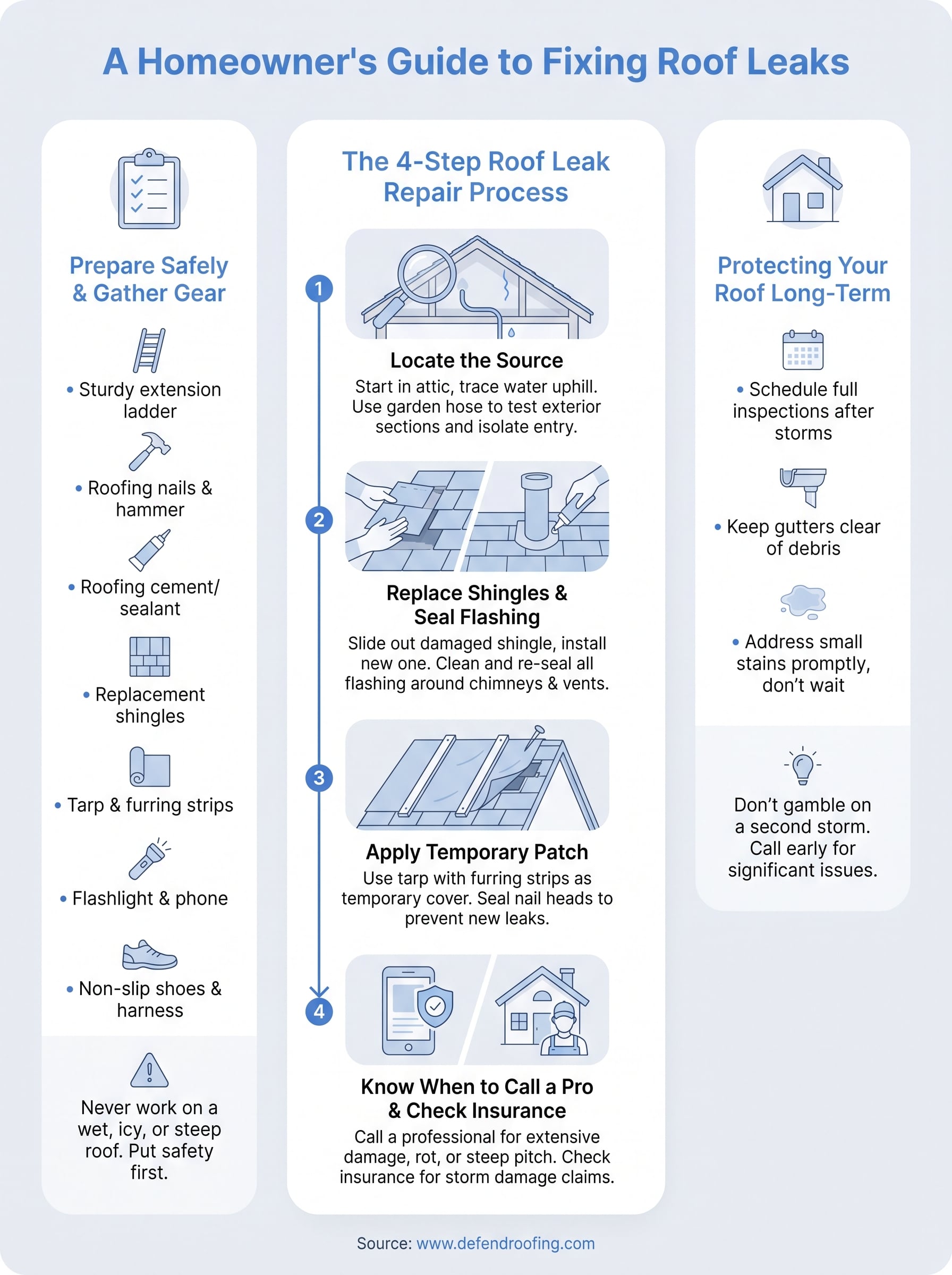 repair roof leaking infographic