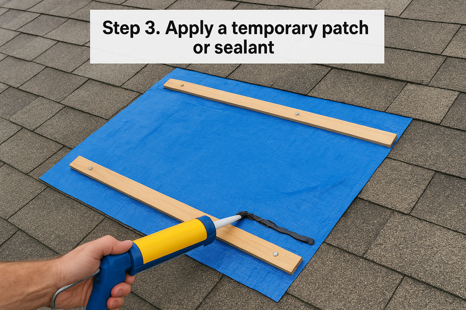 Step 3. Apply a temporary patch or sealant
