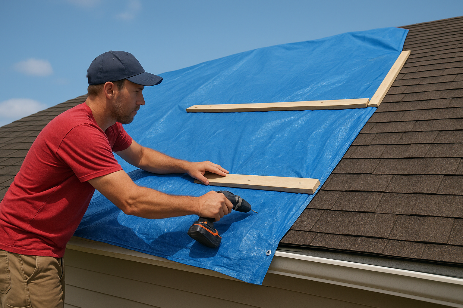 Tarping an exposed section correctly