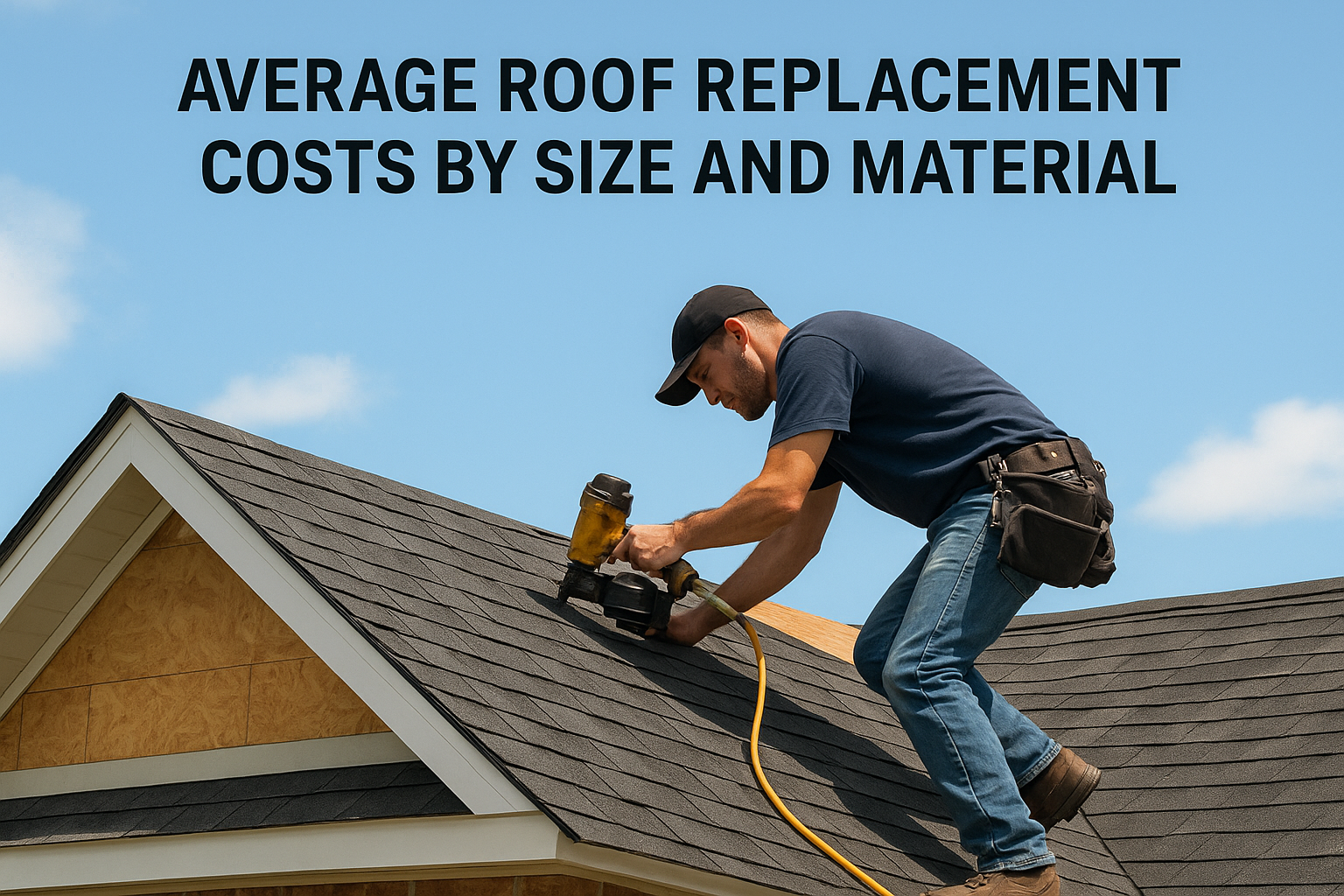 Average roof replacement costs by size and material