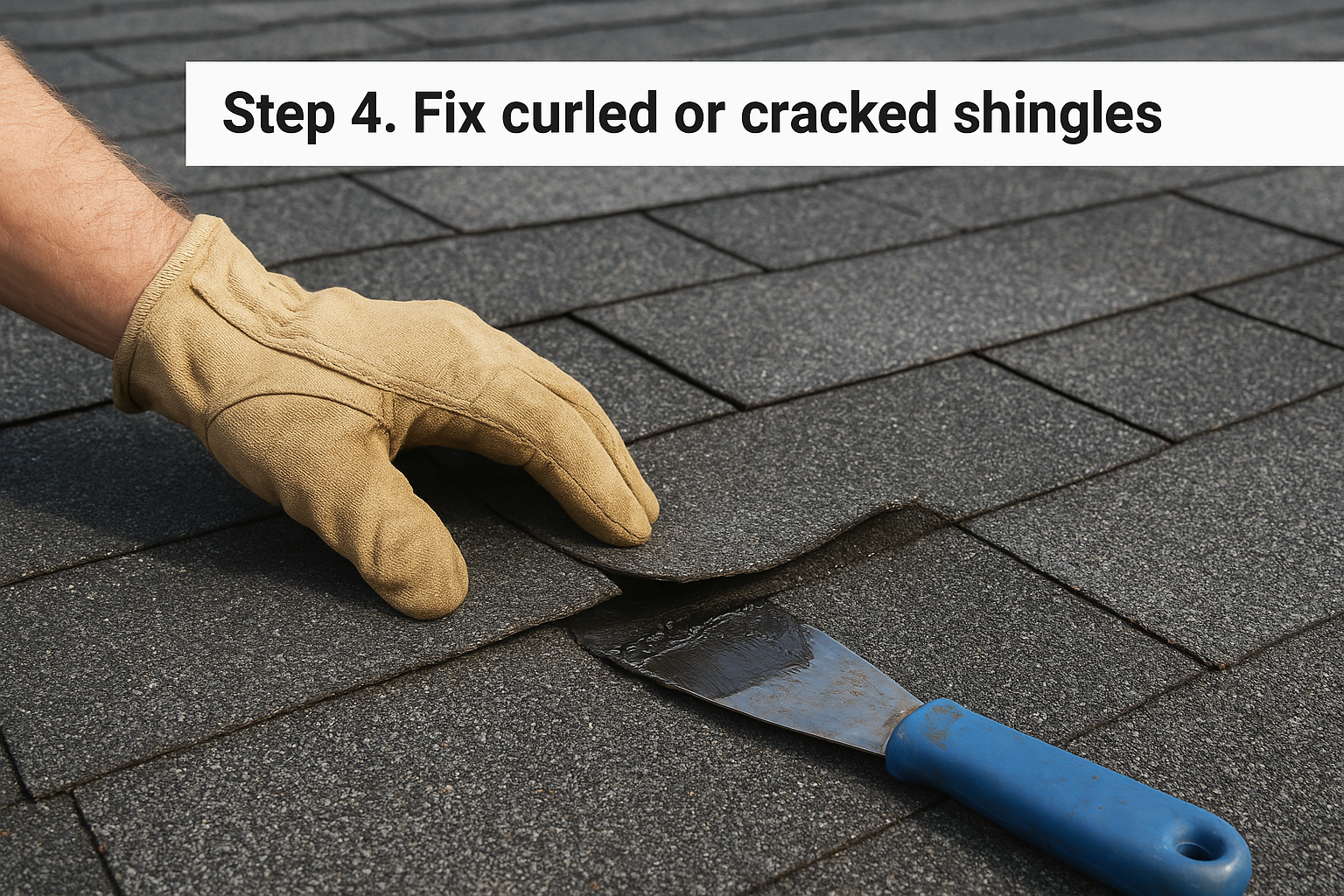 Step 4. Fix curled or cracked shingles