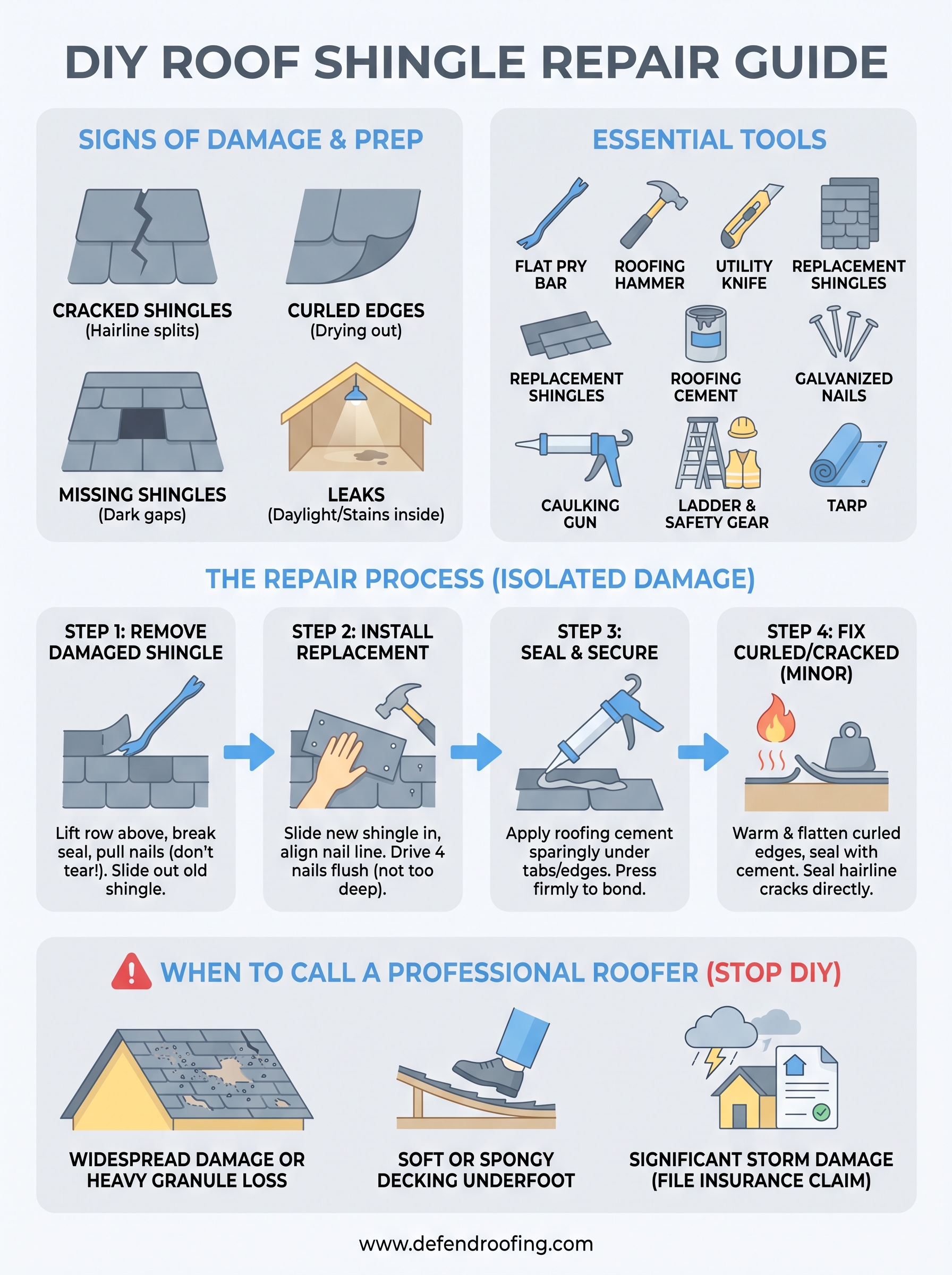 roof shingles repair infographic