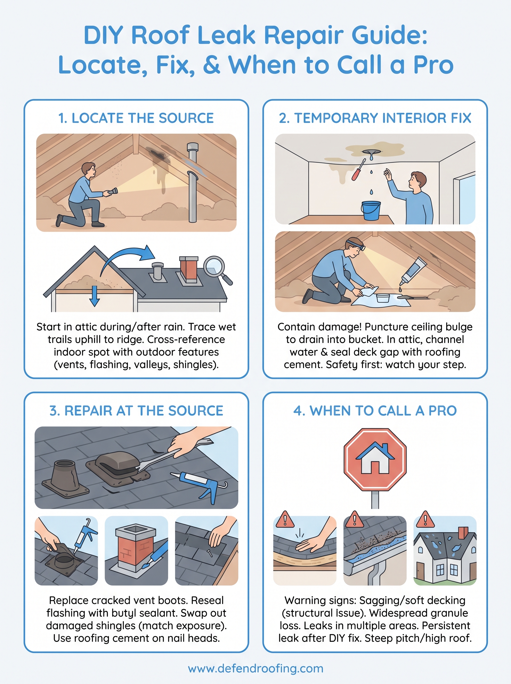 leak in roof repair infographic