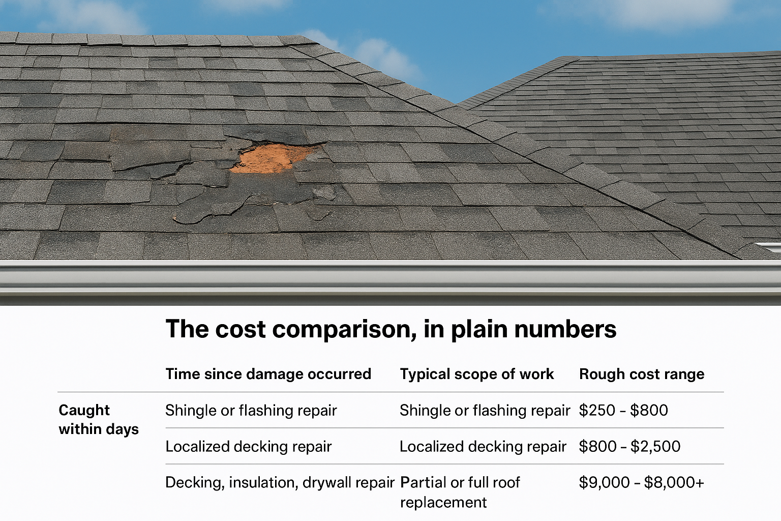 The cost comparison, in plain numbers