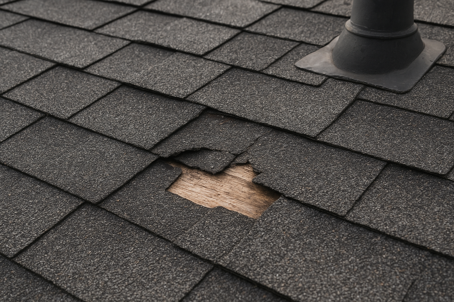 Missing or damaged shingles