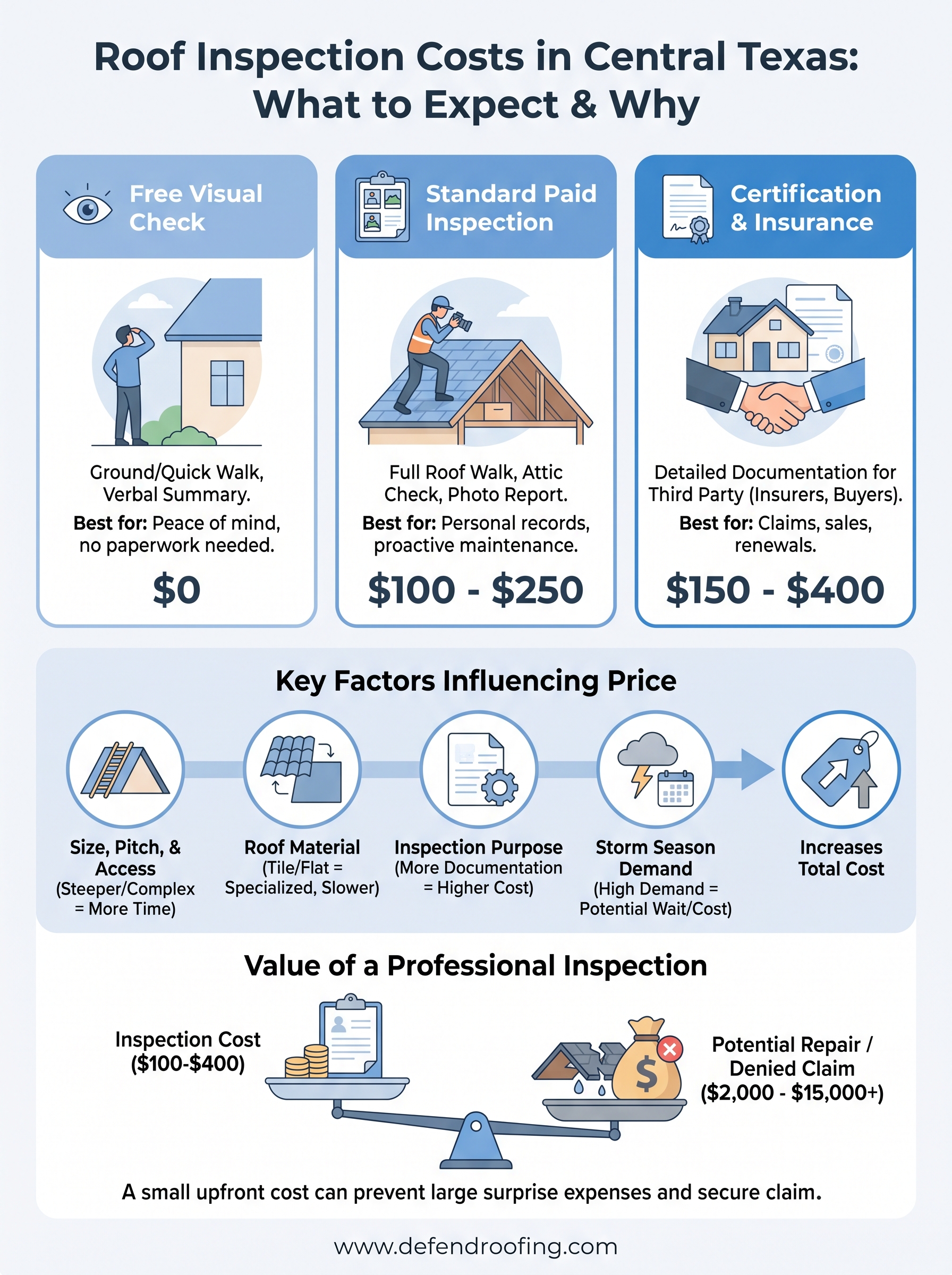 roof inspection costs infographic