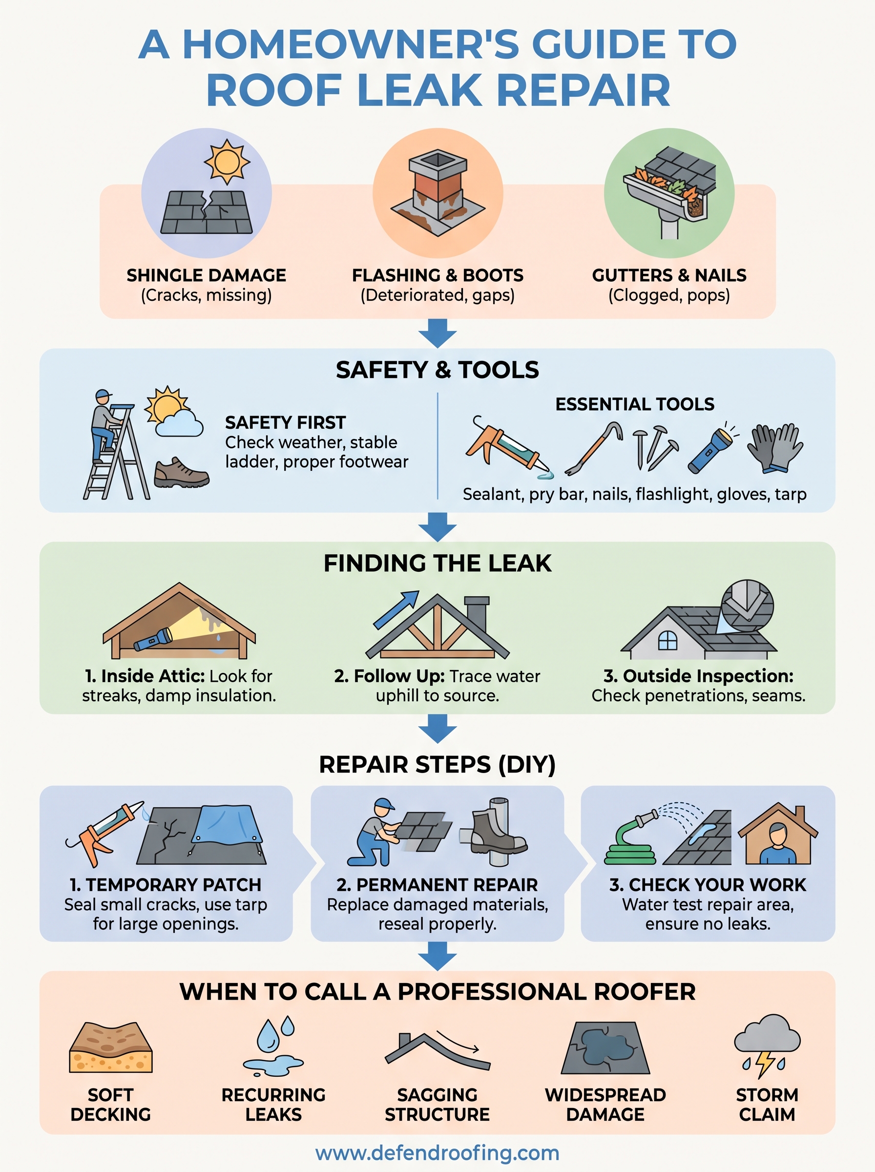 roof leakage repair infographic