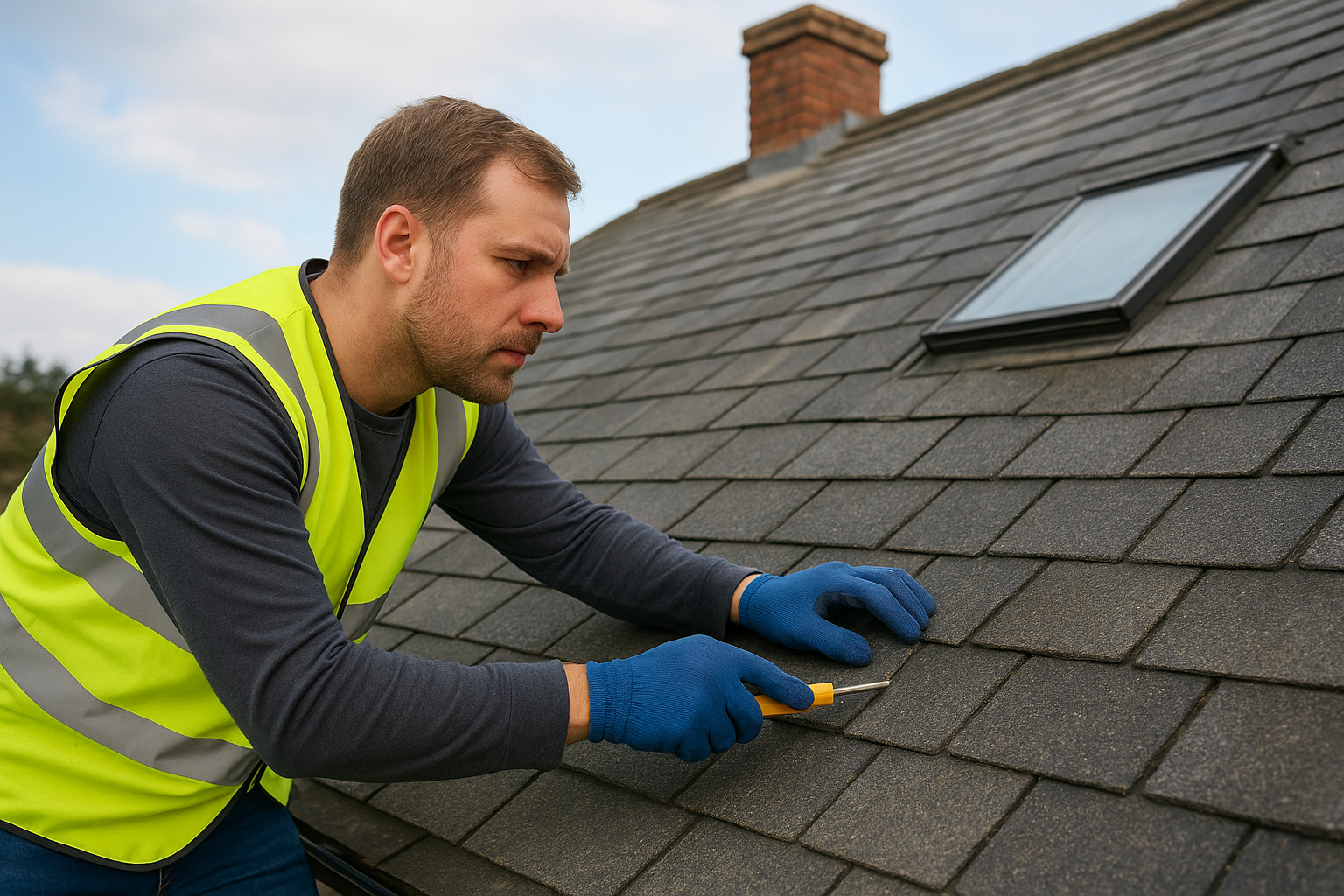 Inspect the roof exterior methodically