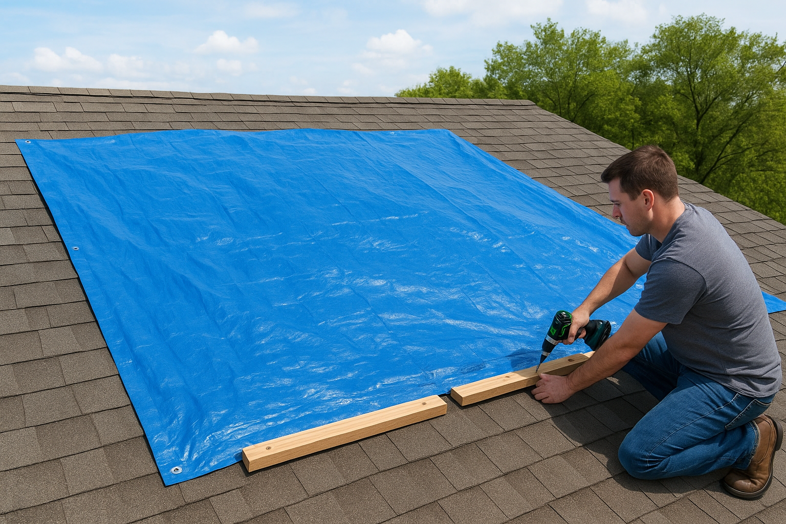 Tarp the damaged section