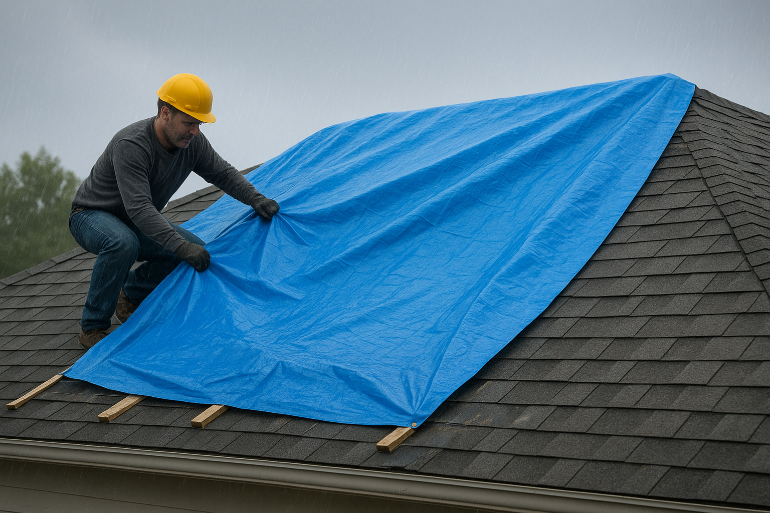 2. Emergency tarping for active leaks