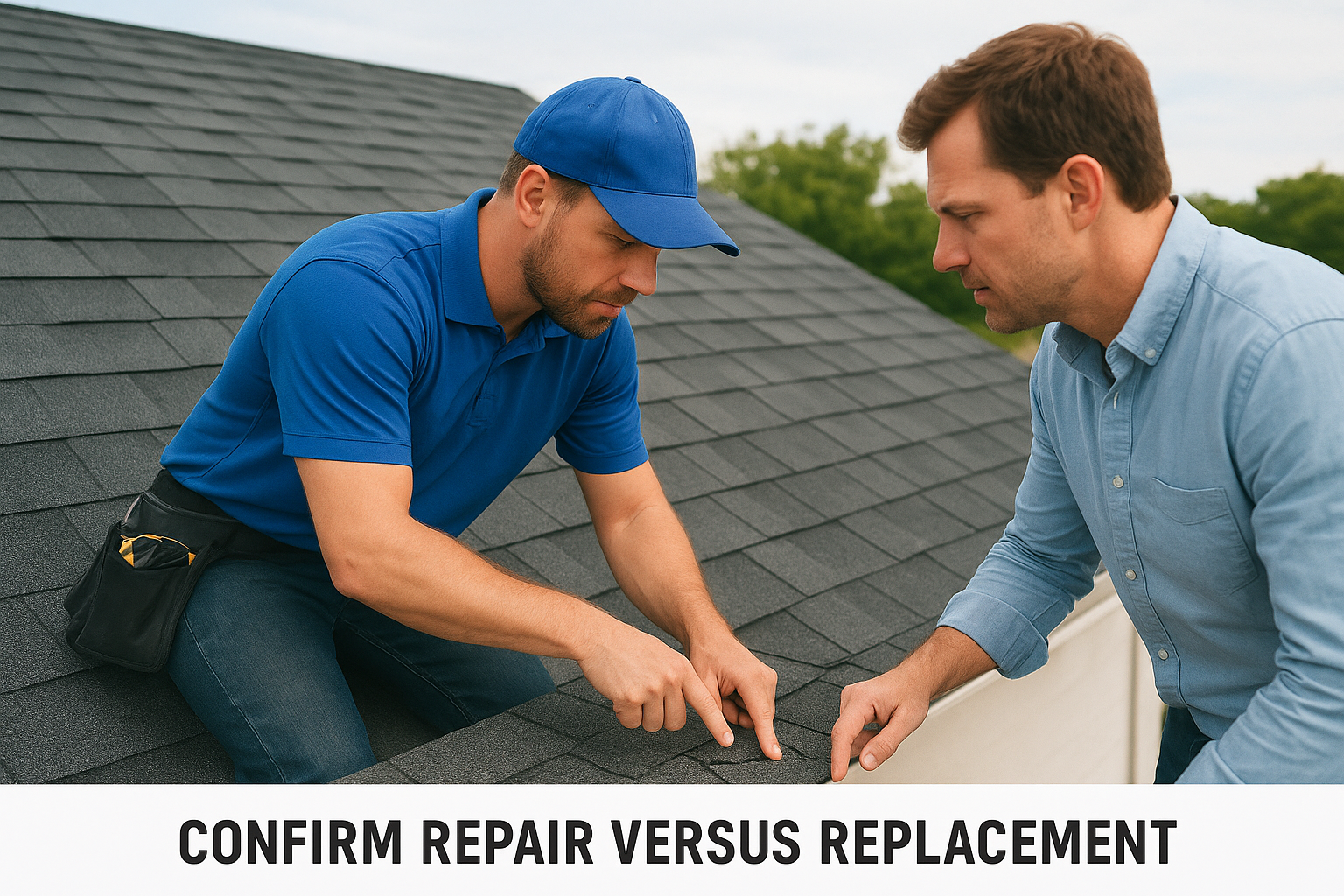 Confirm repair versus replacement