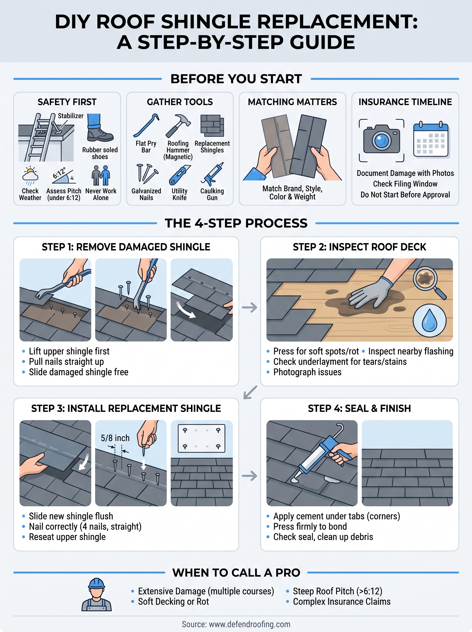 roof shingle replacement infographic