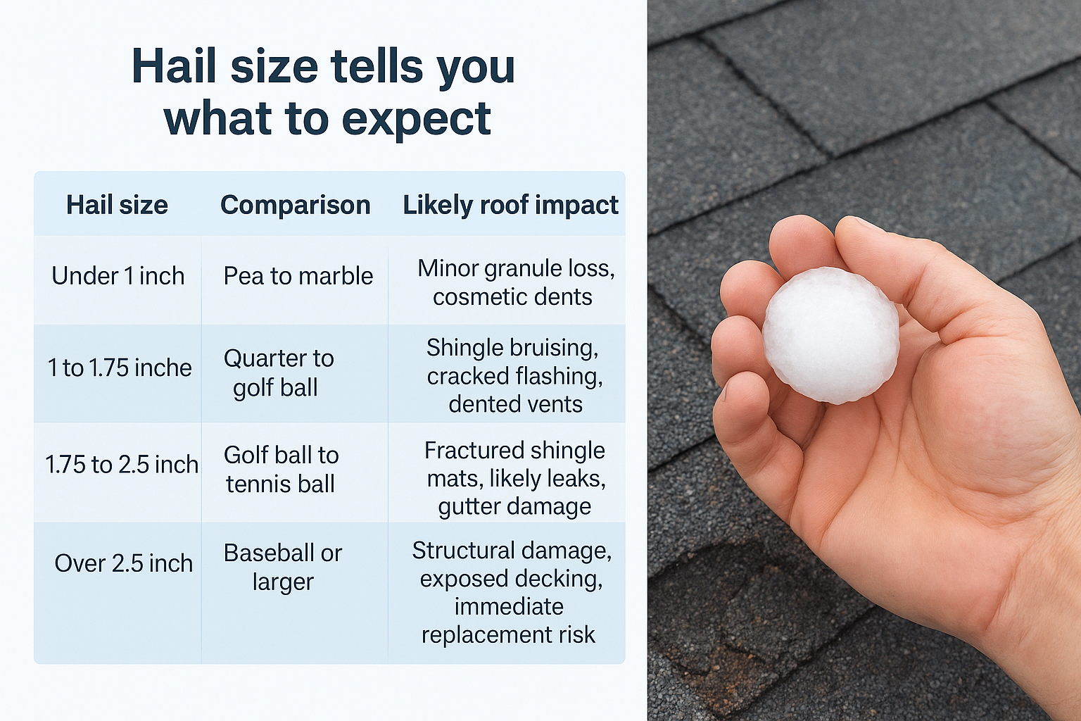 Hail size tells you what to expect