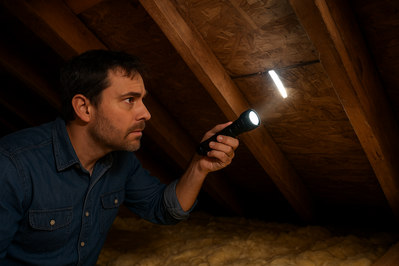 Head into the attic with a flashlight