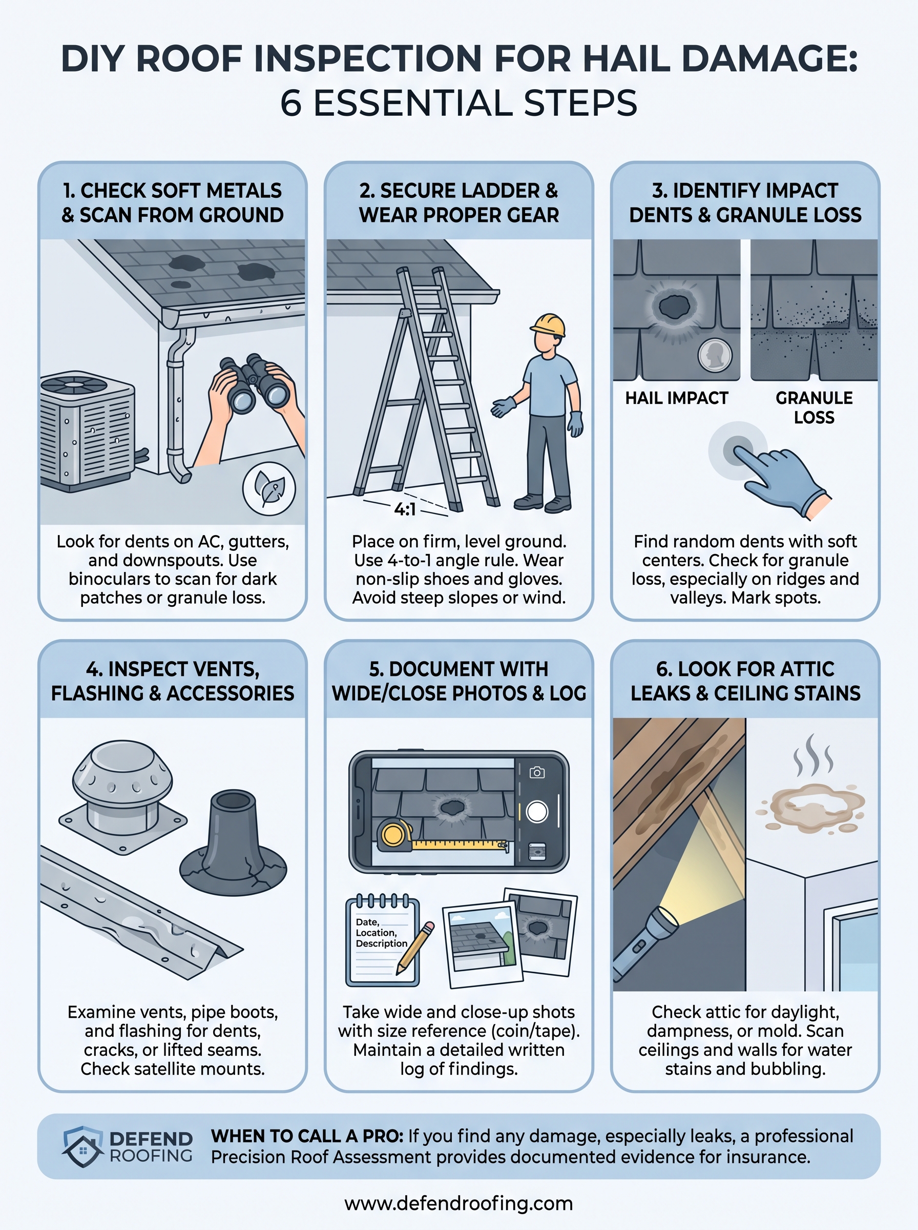 roof inspection for hail damage infographic