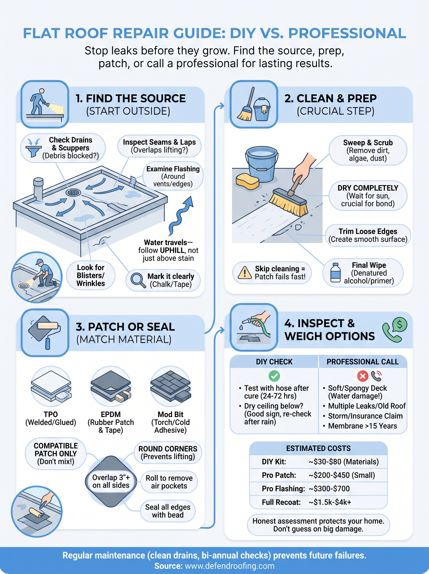 roof repair flat infographic