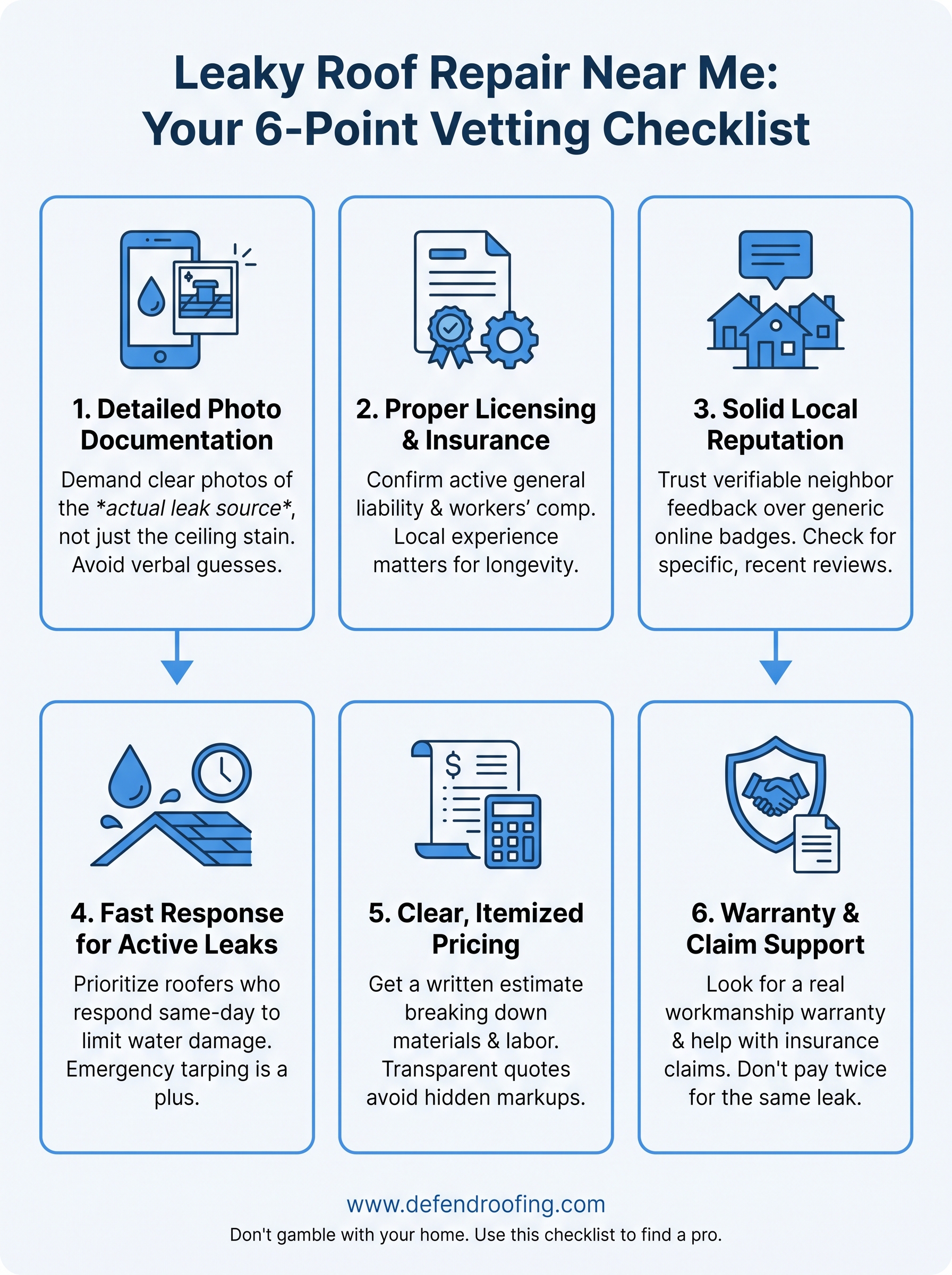 leaky roof repair near me infographic