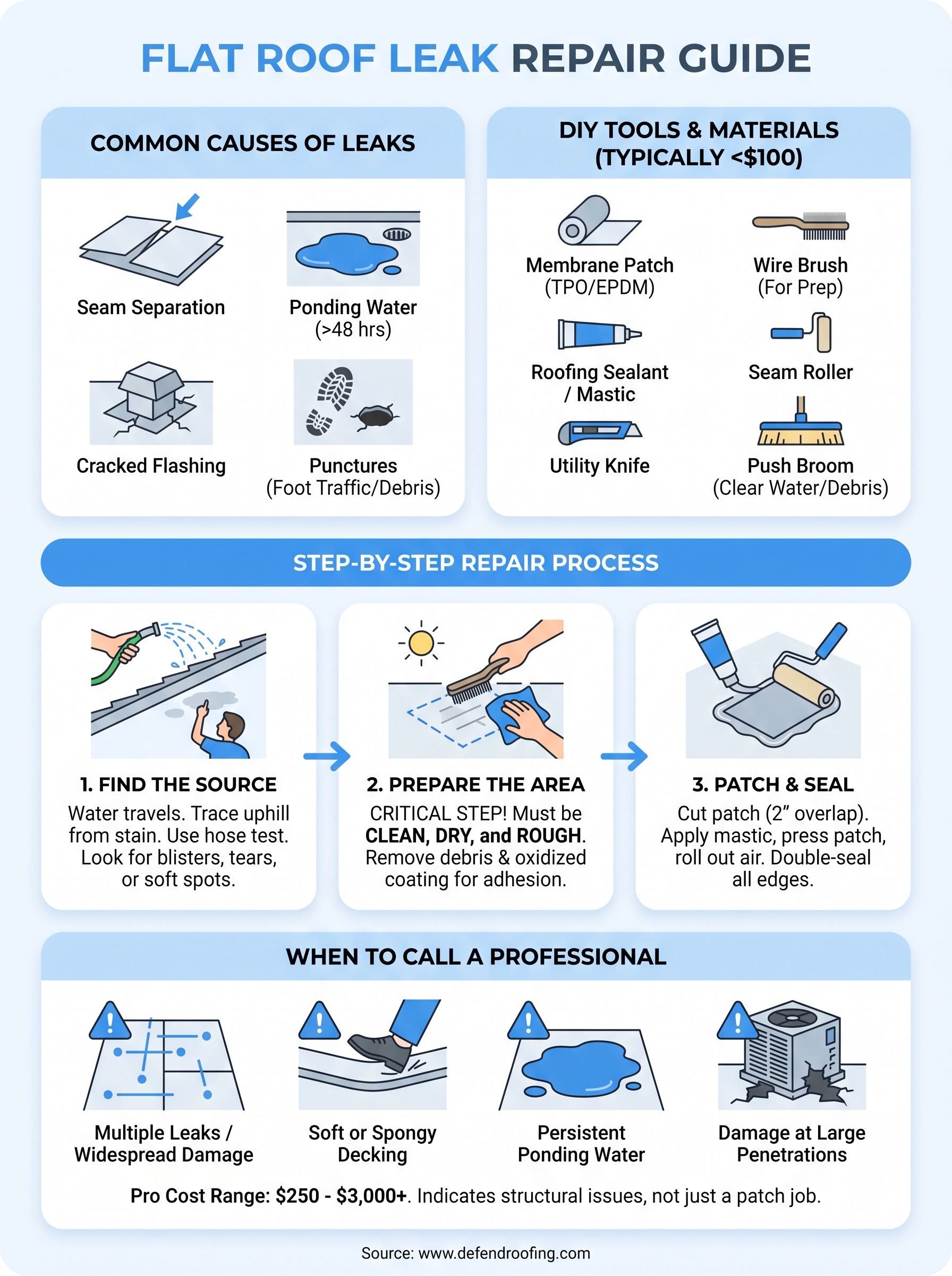 repair of flat roof infographic