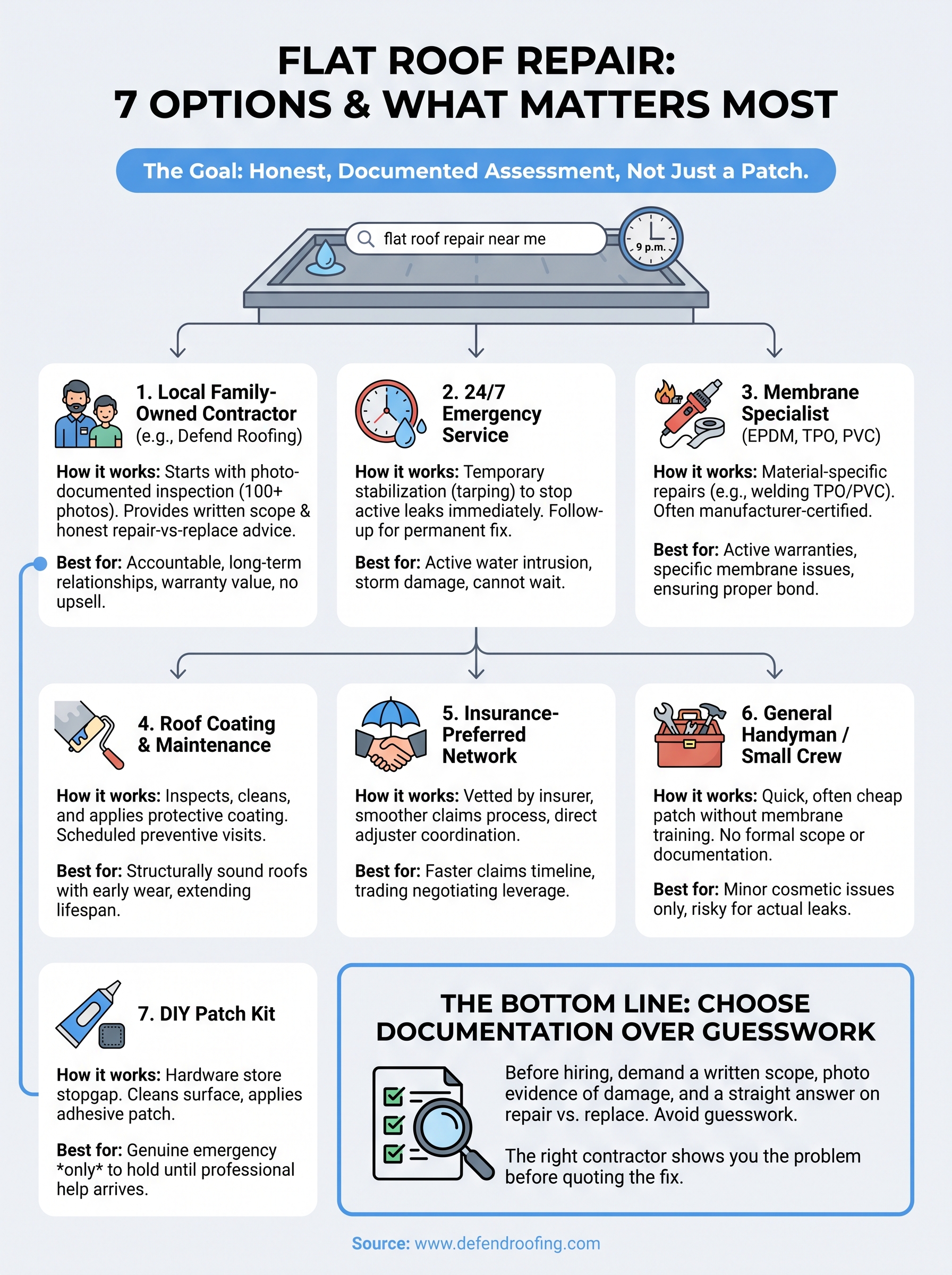 flat roof repair near me infographic