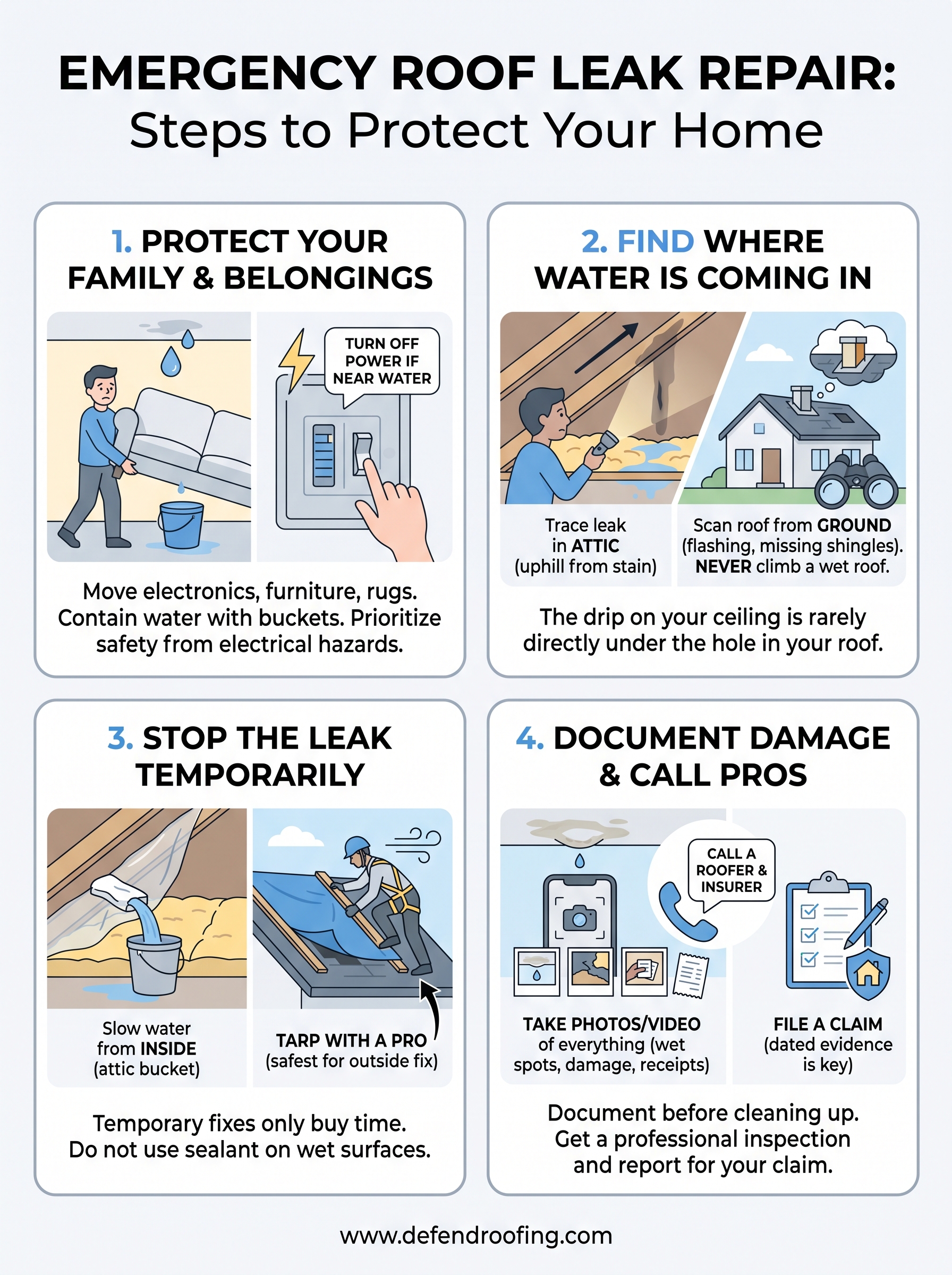 emergency roof leak repair infographic