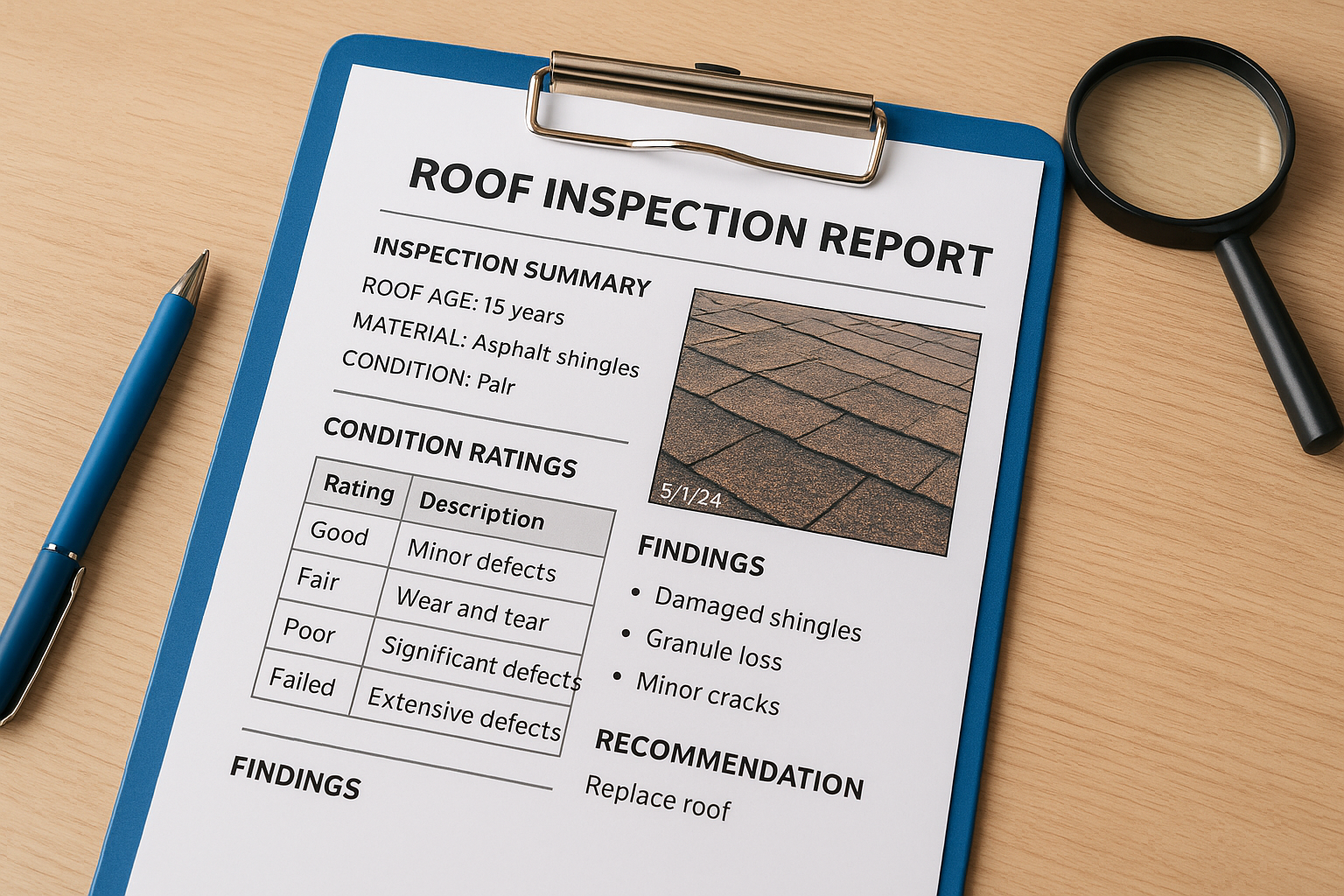 Roof Inspection Reports: What They Include and a Template