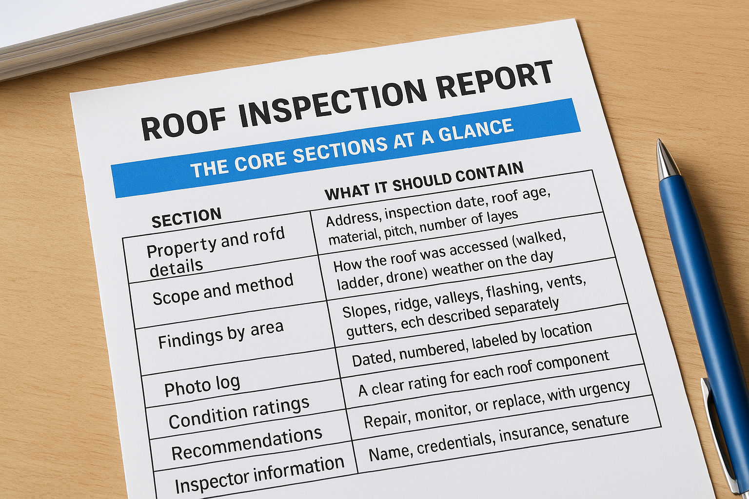 The core sections at a glance