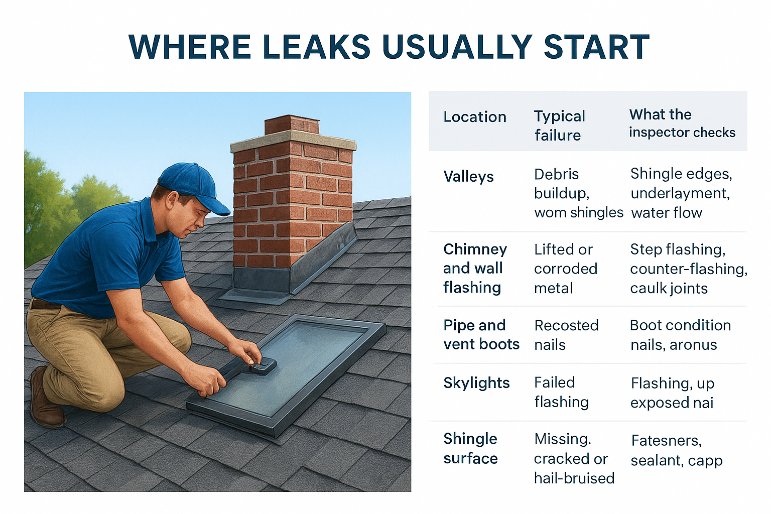 Where leaks usually start