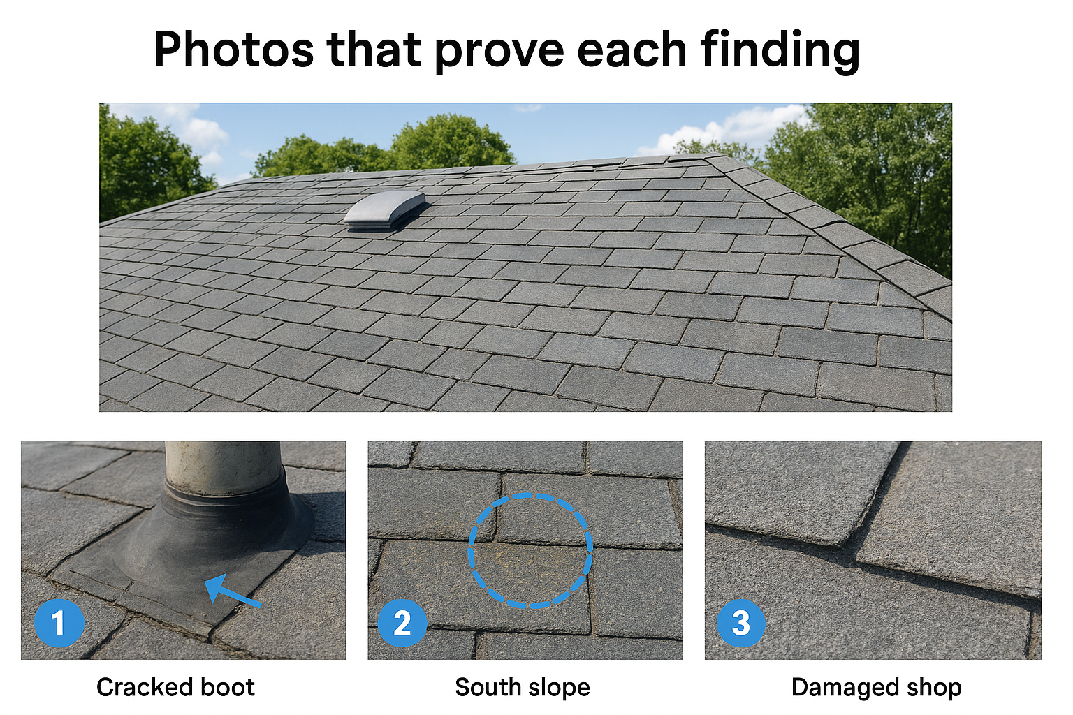 Photos that prove each finding