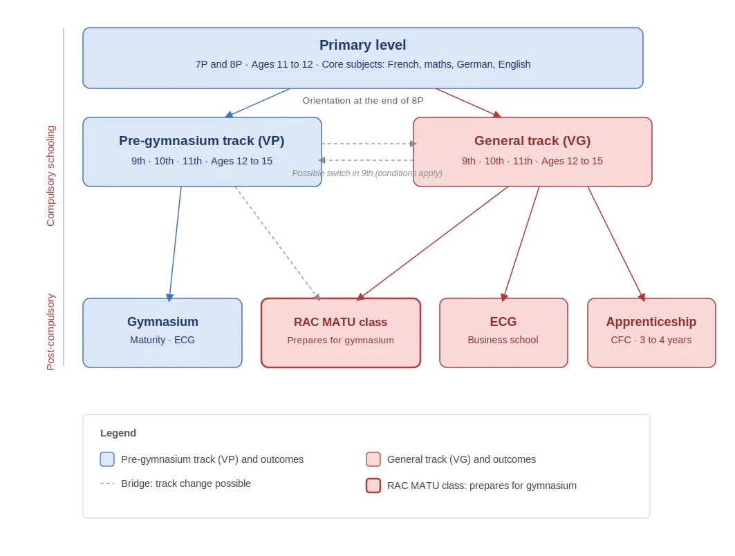 schema du système scolaire vaudois