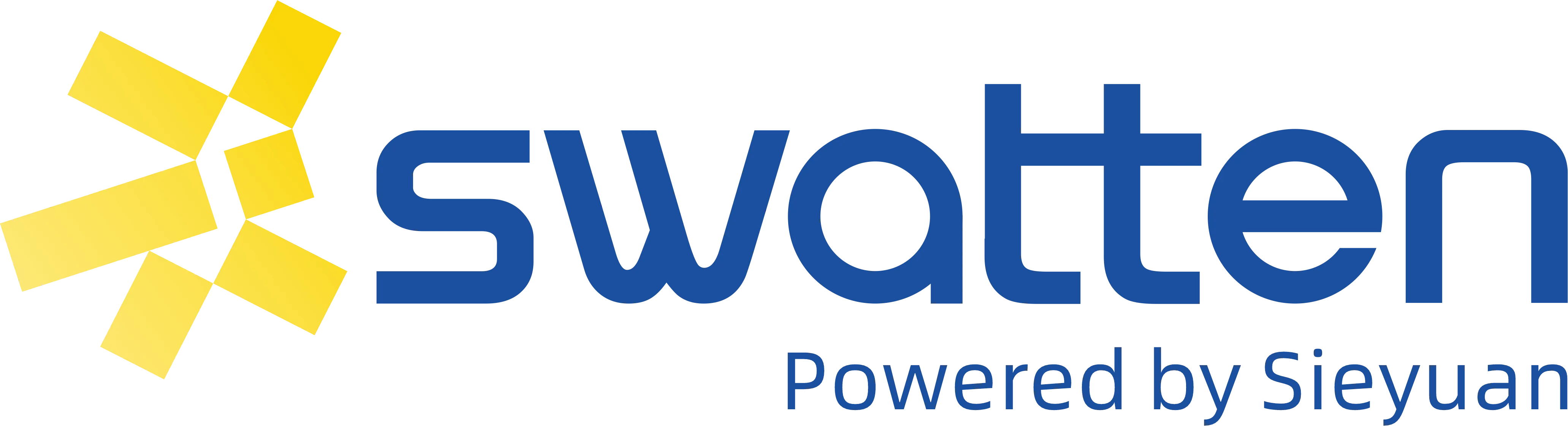 Swatten Logo mit gelbem, stilisiertem Sternsymbol und dem Text ‚Powered by Sieyuan‘ darunter.