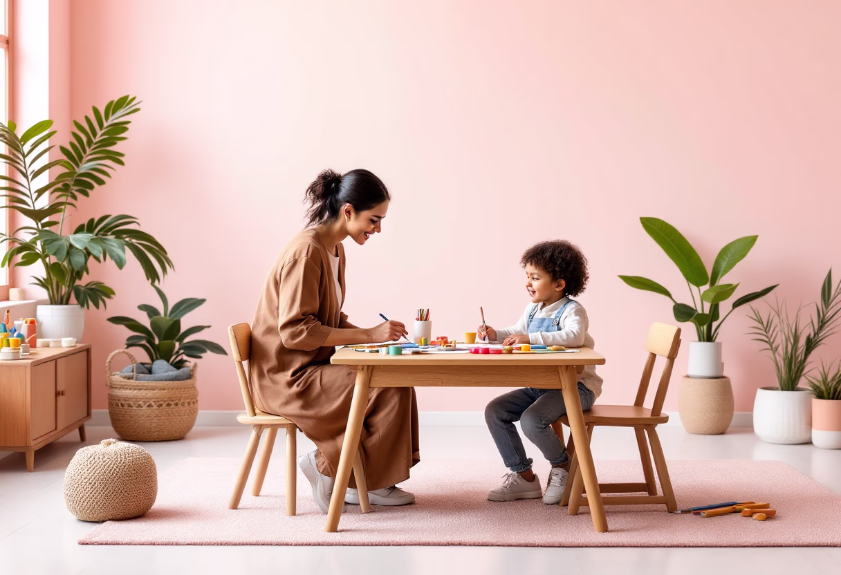 image of teacher with students