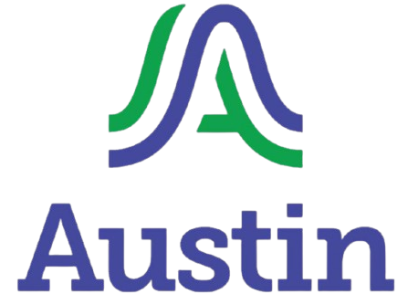 City of Austin logo with stylized blue and green letters forming an 'A' above the word 'Austin'.