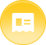 White bookmark icon inside a yellow circular gradient background.