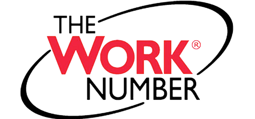 The Work Number logo with the word WORK in bold red letters and THE and NUMBER in black, encircled by two curved black lines.