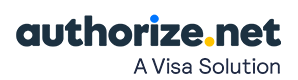 Authorize.net logo with the tagline 'A Visa Solution'.