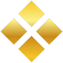 Four gold diamond shapes arranged with spacing, forming a larger diamond pattern on a black background.