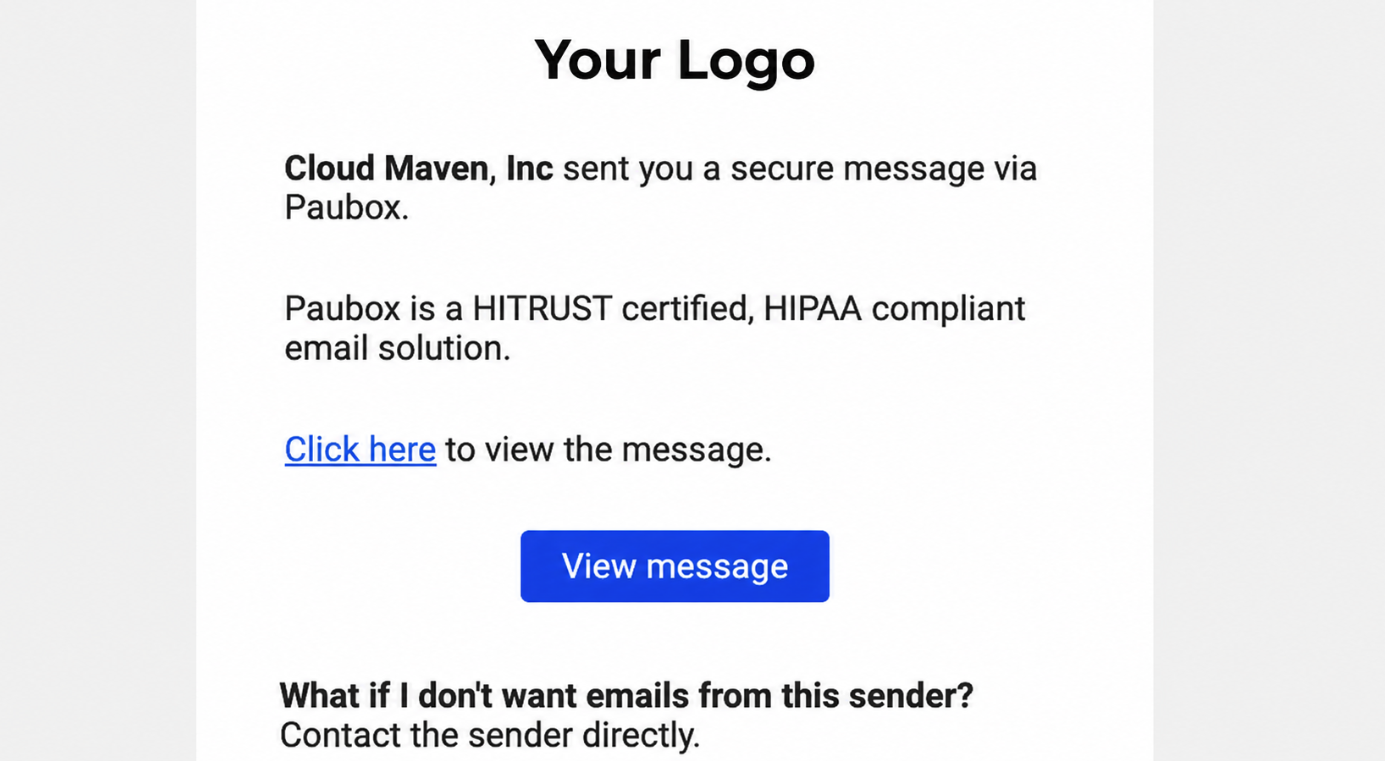 Email via Paubox, a HITRUST certified secure email