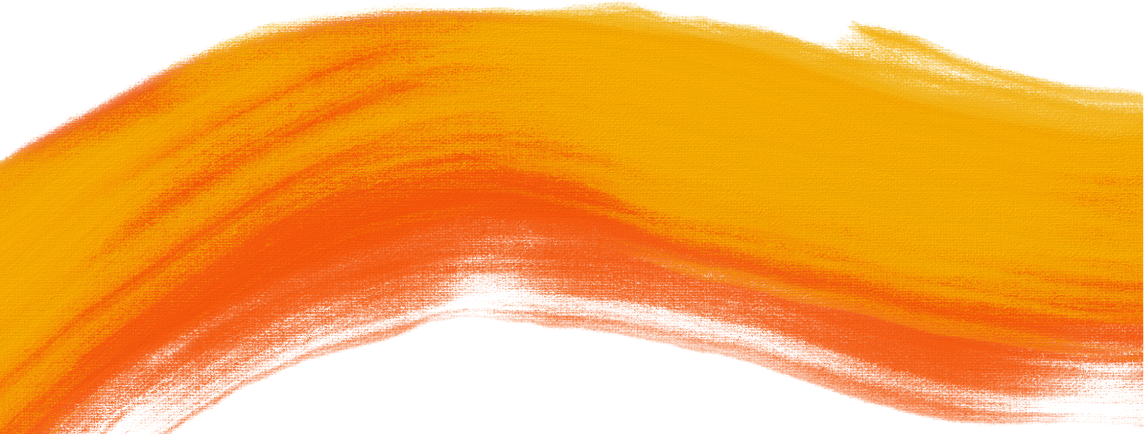 Brush stroke with a gradient from orange to yellow on a textured canvas background.