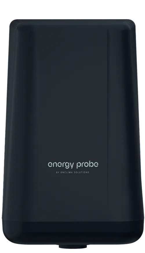 Svart enhet med texten energy probe av Enclima Solutions på framsidan.