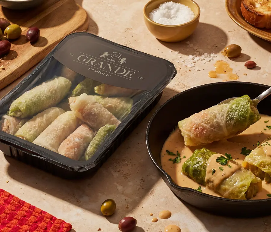 Фірмова упаковка продукції La Mia Grande Famiglia з голубцями