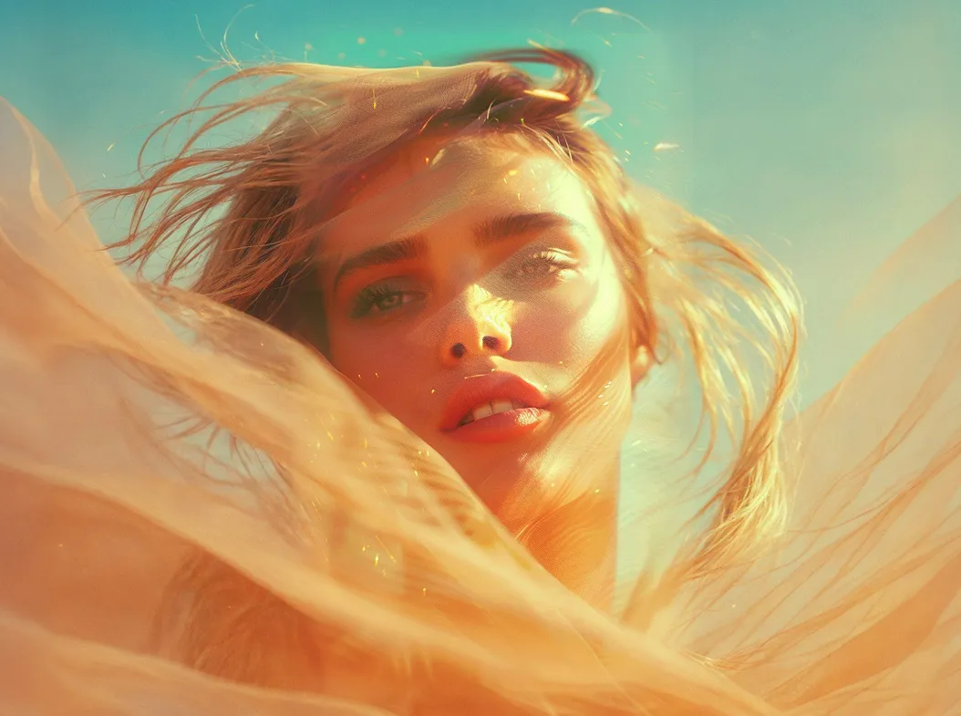 Branding service image showing a fashionable and artistic photo of a blonde woman