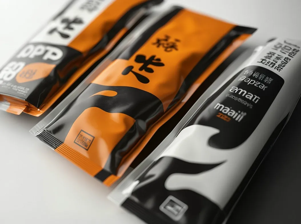 Photography service image showing three packets of coffee beans laid out side by side on a white table